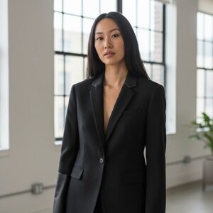 rag & bone Black Tailored Single-Button Blazer